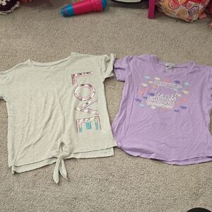 Place Gray and Lavender Graphic Tees Set